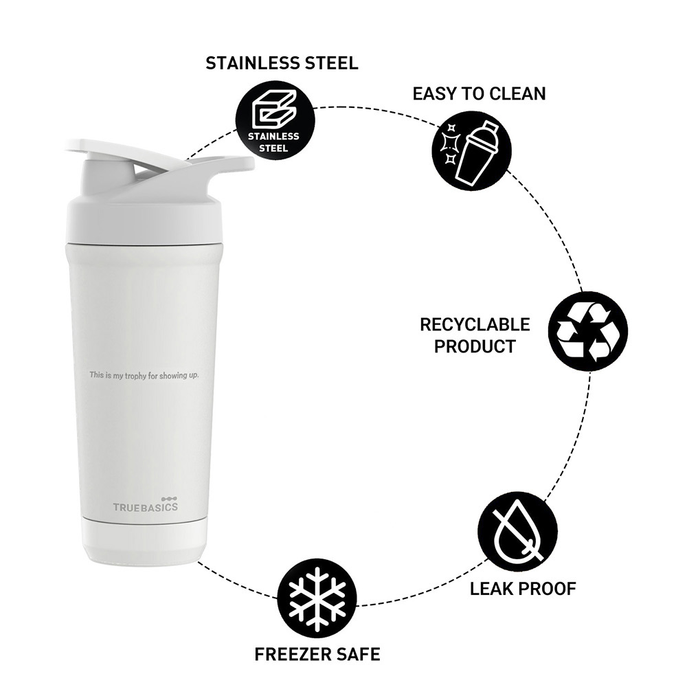 1 - TrueBasics Steel Shaker,  True White  700 ml 
