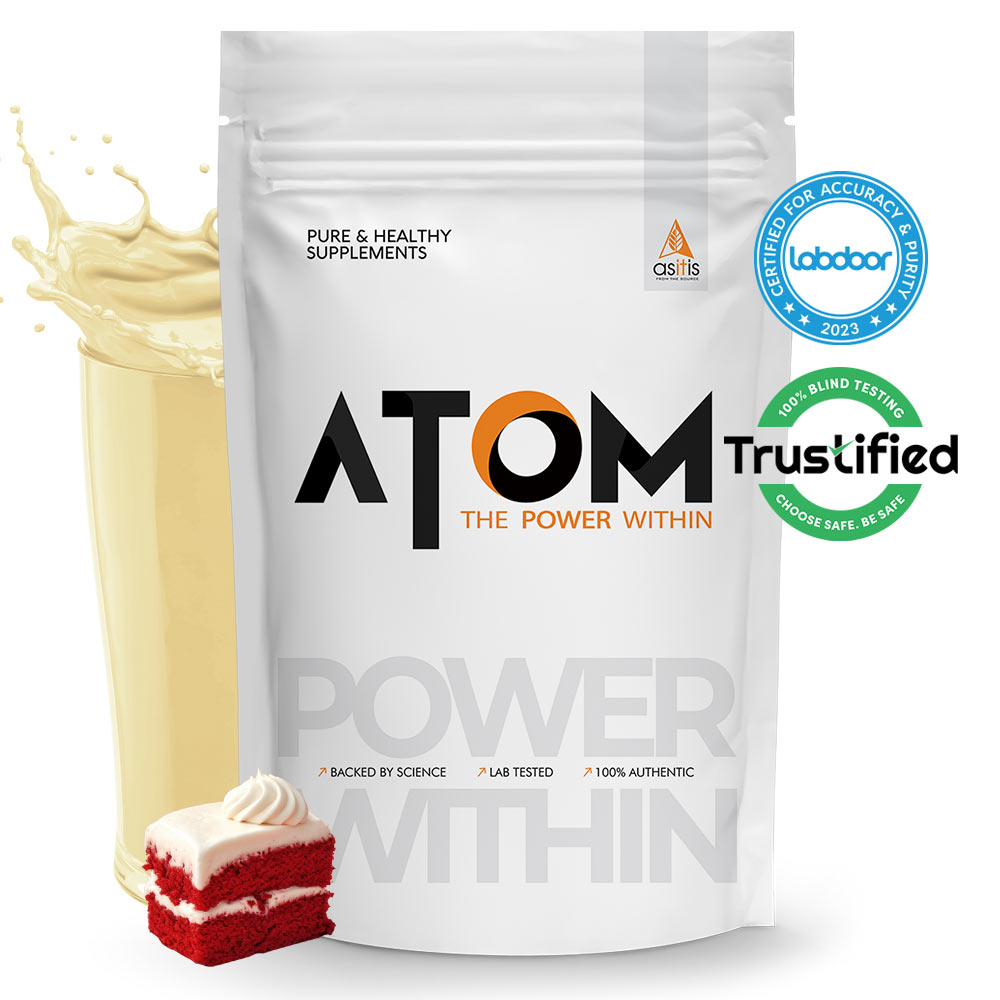 1 - AS-IT-IS Nutrition ATOM Whey Protein with Enzymes,  2.2 lb  Classic Red Velvet 