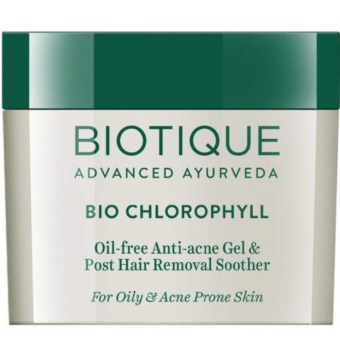 1 - Biotique Bio Chlorophyll,  50 g  Oil Free Anti Acne Gel & Post Hair Removal Soother 