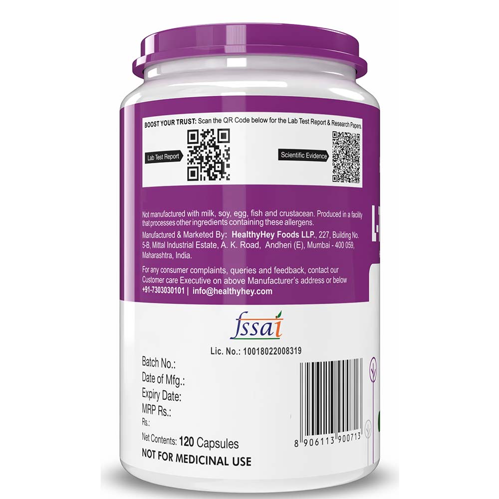 3 - HealthyHey Nutrition L-Threonine,  120 capsules 
