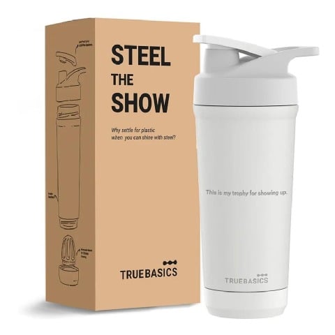 1 - TrueBasics Steel Pro Shaker,  True White  700 ml 