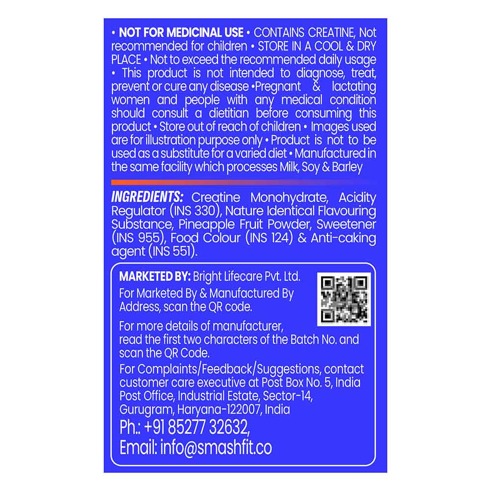 5 - Smash Micronised Creatine Monohydrate,  Fruit Frenzy  0.71 lb