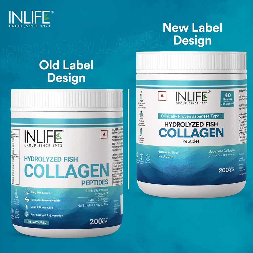 6 - INLIFE Hydrolyzed&nbsp;Fish Collagen Peptides,  200 g  Unflavoured (Clinically Proven Japanese Type 1) 