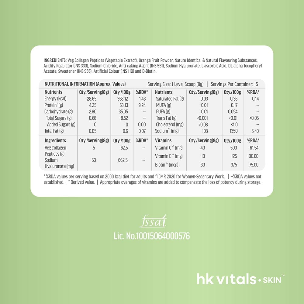 9 - HealthKart HK Vitals Skin Radiance Collagen,  120 g  Orange - Veg