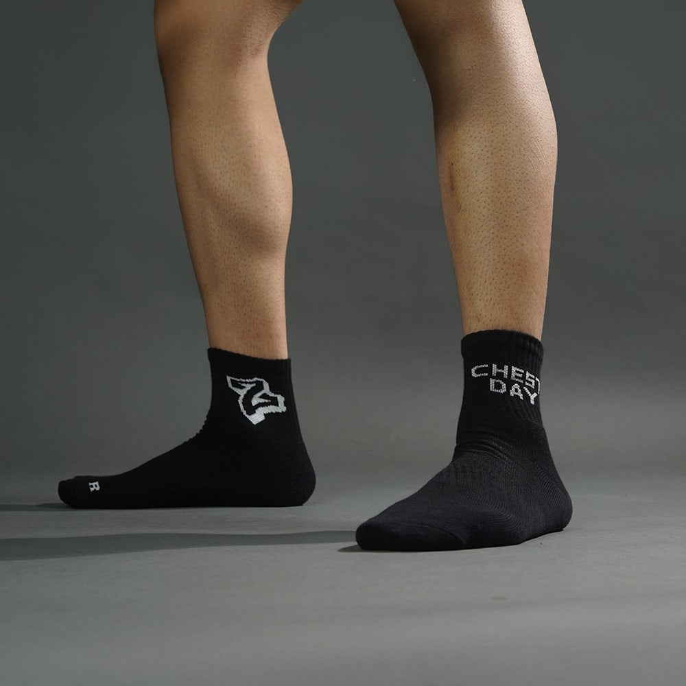 8 - MuscleBlaze Rep/Set Socks Combo,  Black-(5 Pack)  Ankle Length 