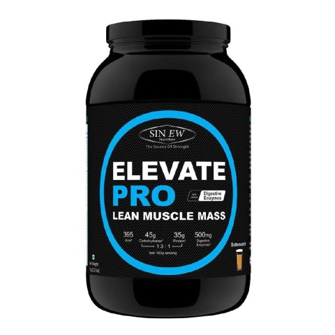 Sinew Nutrition Elevate Pro Lean Muscle Mass with Digestive Enzymes, 2.2 lb Butterscotch