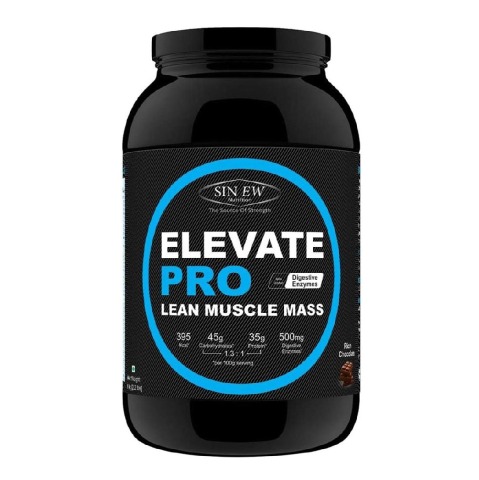 Sinew Nutrition Elevate Pro Lean Muscle Mass with Digestive Enzymes,  2.2 lb  Rich Chocolate 