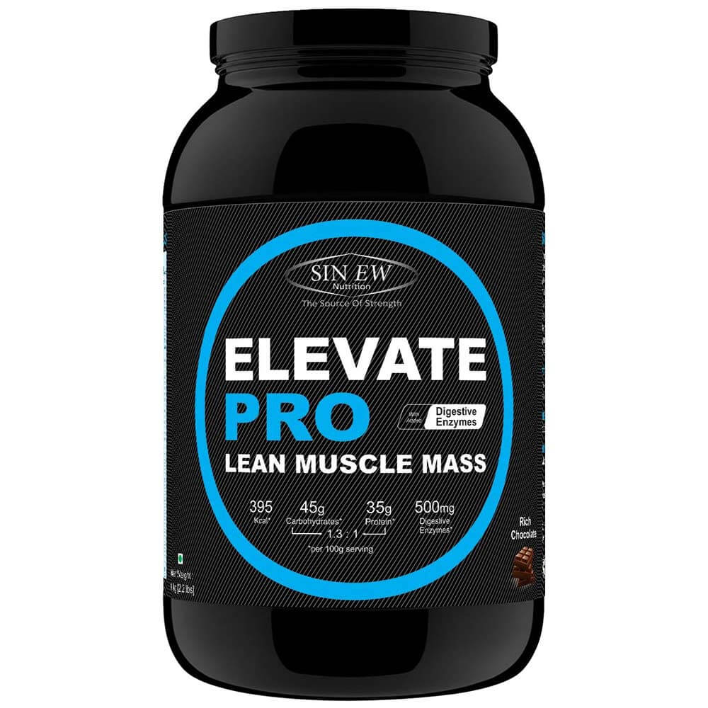 Sinew Nutrition Elevate Pro Lean Muscle Mass with Digestive Enzymes,  2.2 lb  Rich Chocolate 