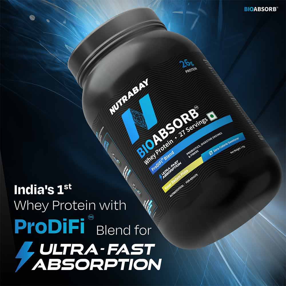 2 - Nutrabay BioAbsorb Whey Protein,  2.2 lb  Kesar Badam Pista 