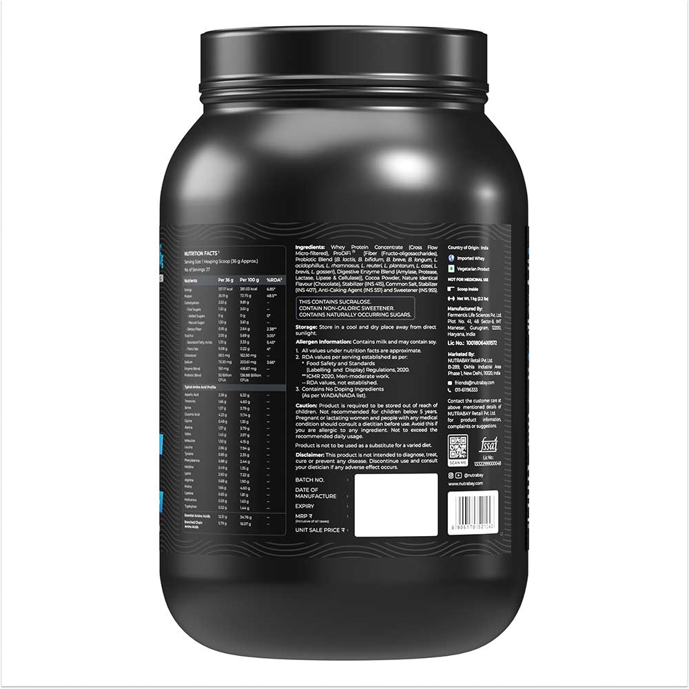 8 - Nutrabay BioAbsorb Whey Protein,  2.2 lb  Milk Chocolate 