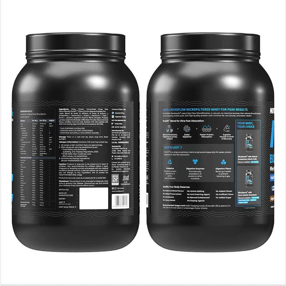 9 - Nutrabay BioAbsorb Whey Protein,  2.2 lb  Dalgona Coffee 