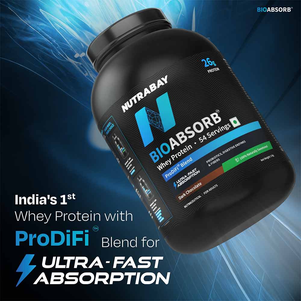 2 - Nutrabay BioAbsorb Whey Protein,  4.4 lb  Dark Chocolate 