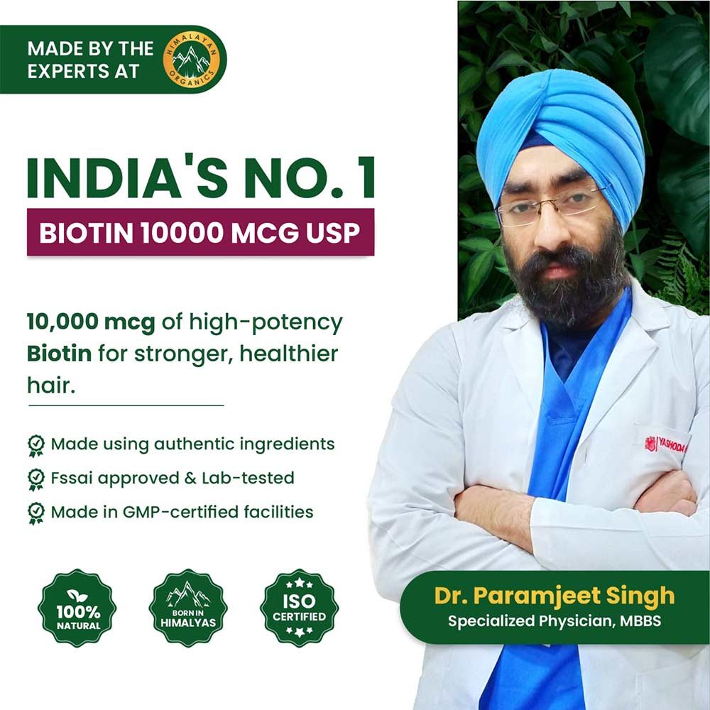 9 - Vlado's Himalayan Organics Biotin 10000mcg,  60 tablet(s)  USP 