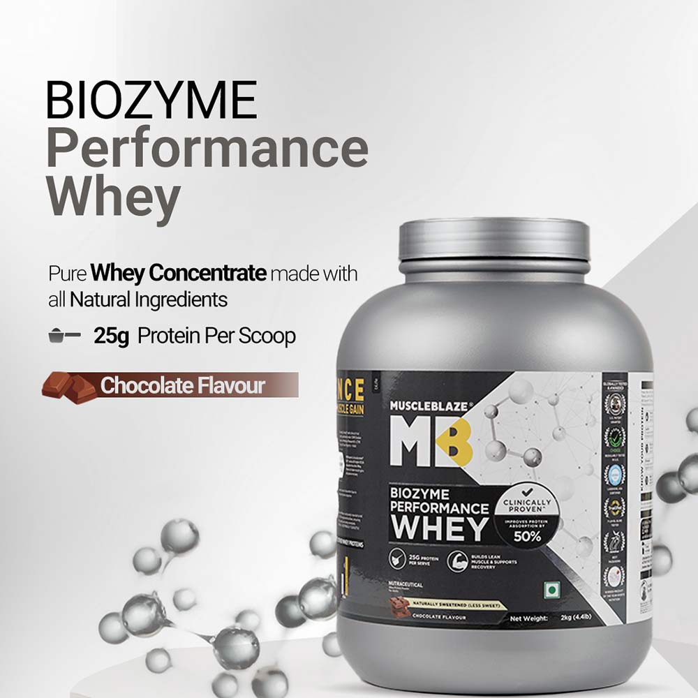 10 - MuscleBlaze Biozyme Performance Whey,  4.4 lb  Chocolate