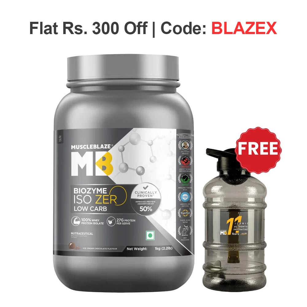 MuscleBlaze Biozyme Iso-Zero,  2.2 lb  Low Carb Ice Cream Chocolate 