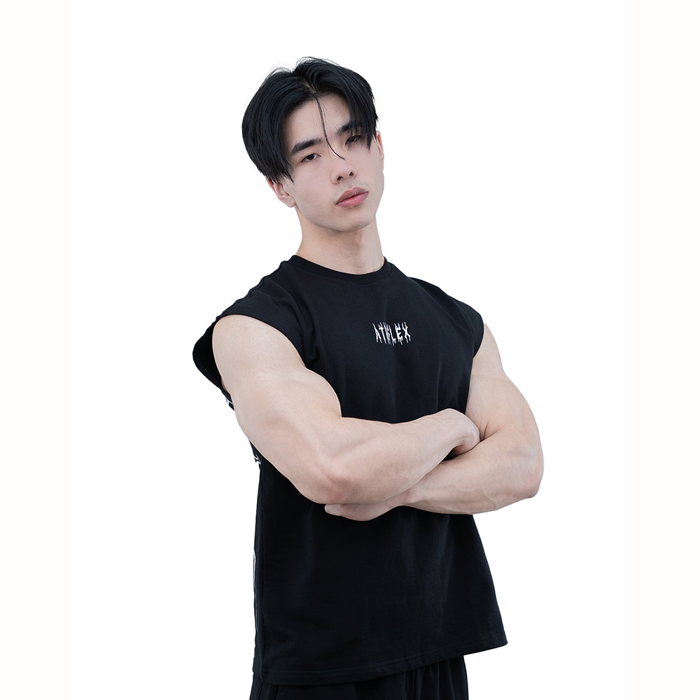 2 - Athflex Men's Relaxed Fit Dark Flex Sleeveless Tank Top,  XXL  Black 