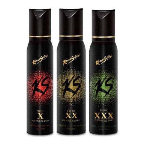 Kamasutra X XX and XXX Deo Combo of 3, 120 ml for Women & Men