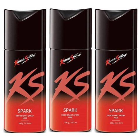 Kamasutra Spark Deo Pack of 3,  150 ml  for Men 