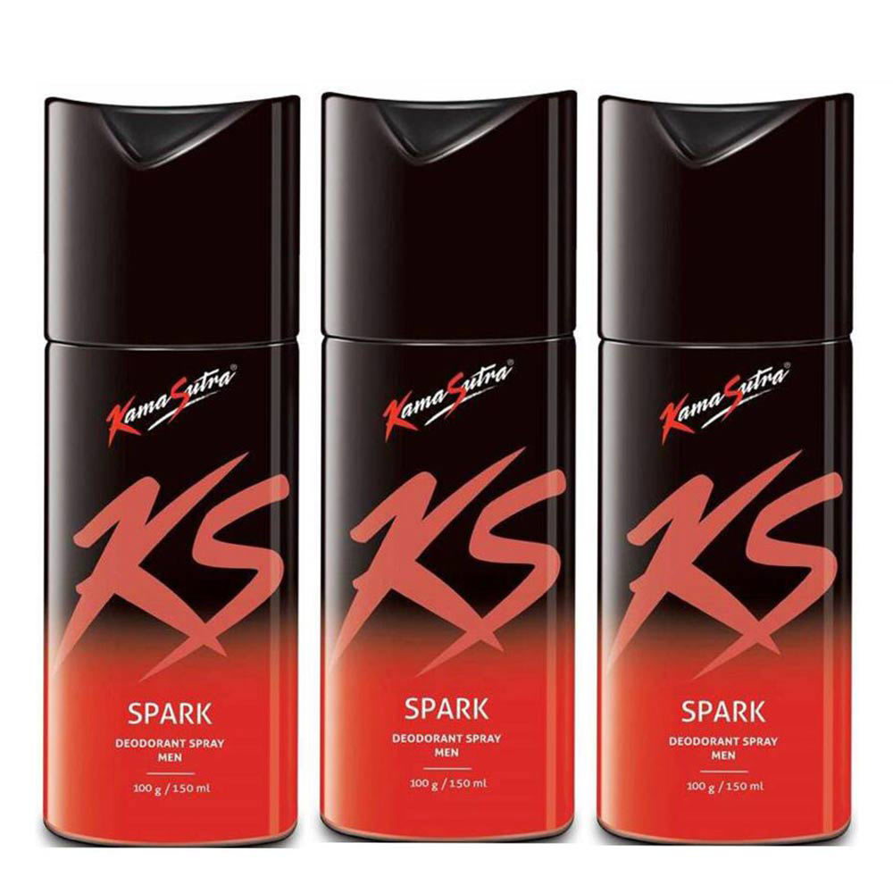 Kamasutra Spark Deo Pack of 3,  150 ml  for Men 