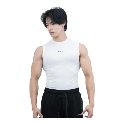 1 - Athflex Men's Sleeveless Ace Compression Tank,  XXL  White 