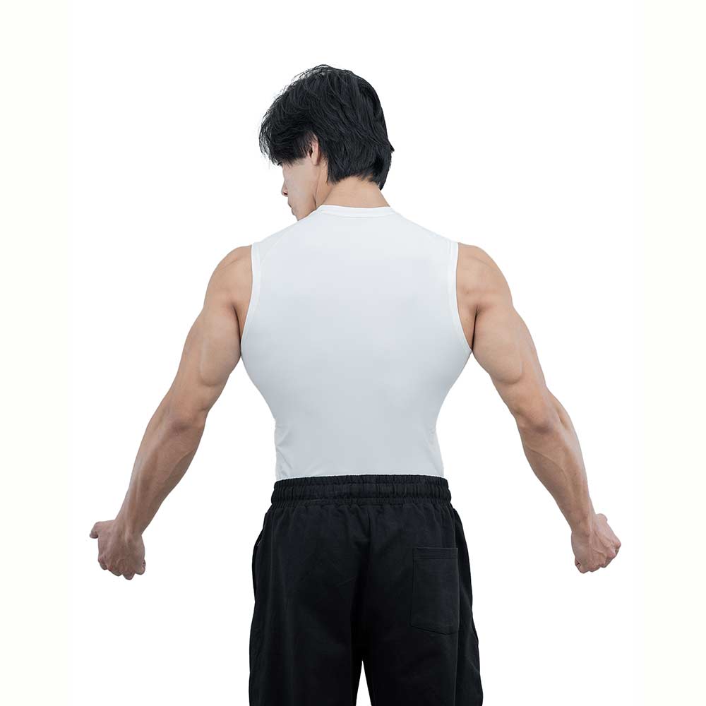3 - Athflex Men's Sleeveless Ace Compression Tank,  XXL  White 