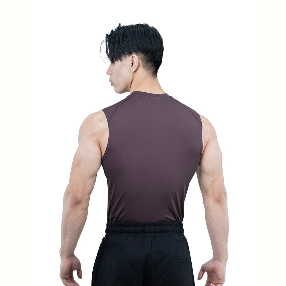 3 - Athflex Men's Sleeveless Ace Compression Tank,  XXL  Aubergine 