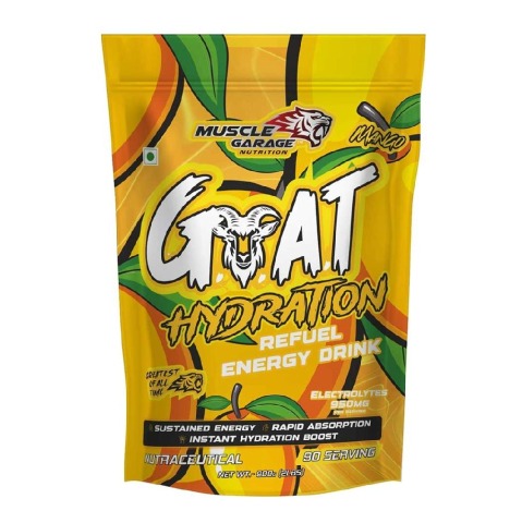 1 - Muscle Garage GOAT Hydration Refuel Energy Drink,  900 g  Mango 