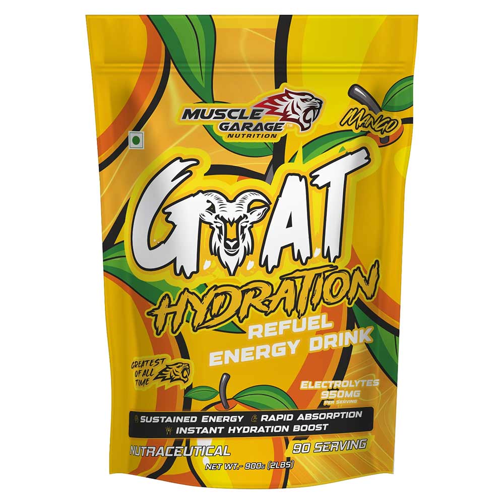 1 - Muscle Garage GOAT Hydration Refuel Energy Drink,  900 g  Mango 