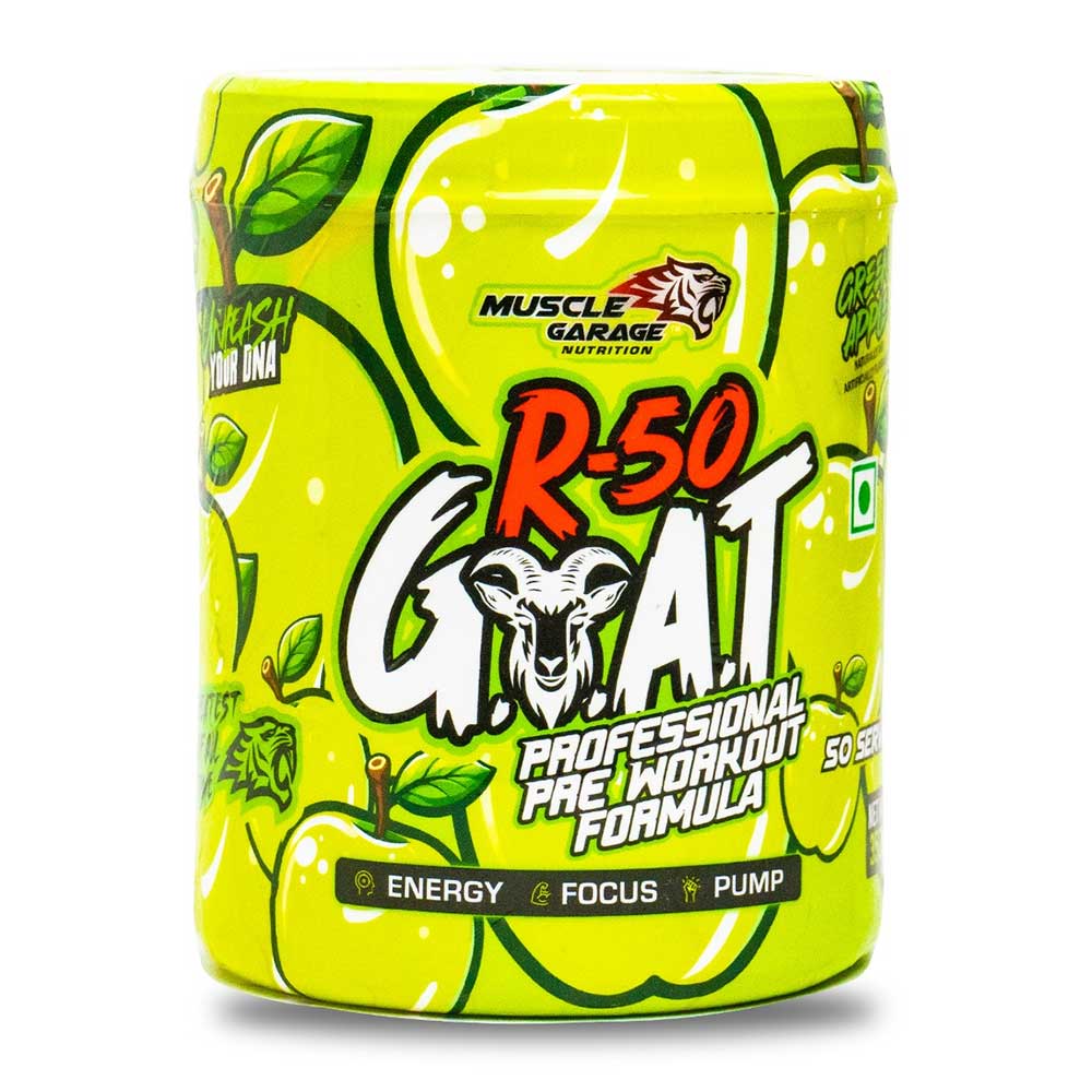 1 - Muscle Garage R-50 GOAT Pre-Workout,  0.77 lb  Green Apple 