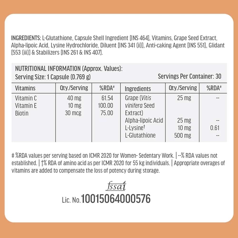 HK Vitals Glutathione 30 Caps - Pack Of 2