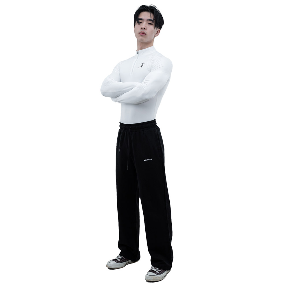 8 - Athflex Men's Compression Fit Hustle Highneck Pullover,  White  XL 