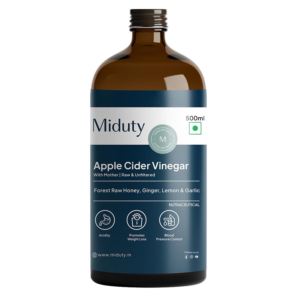 8 - Miduty Apple Cider Vinegar with Mother,  500 ml  Raw & Unfiltered 