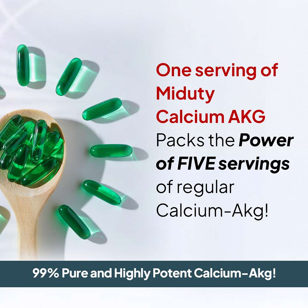 3 - Miduty Calcium Alpha-KetoGlutarate (Ca-AKG),  60 capsules  Unflavoured 