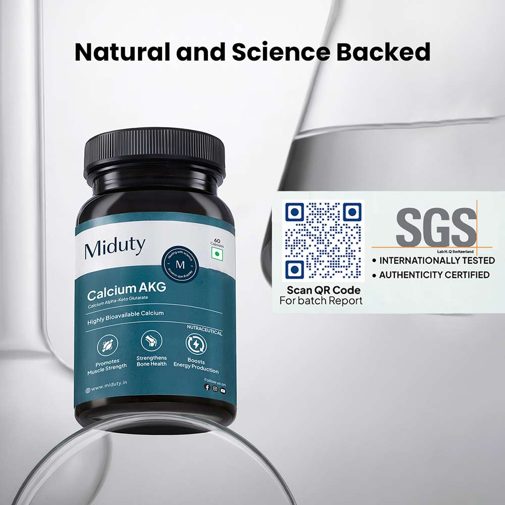 4 - Miduty Calcium Alpha-KetoGlutarate (Ca-AKG),  60 capsules  Unflavoured 