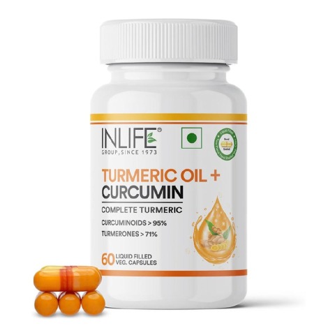 1 - INLIFE Turmeric Oil + Curcumin,  60 veggie capsule(s) 