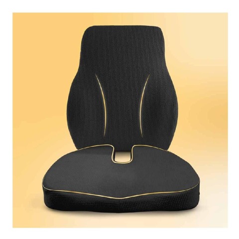 1 - betterhood Coccyx Back Support & Seat Cushion Combo,  Black  for Chair 