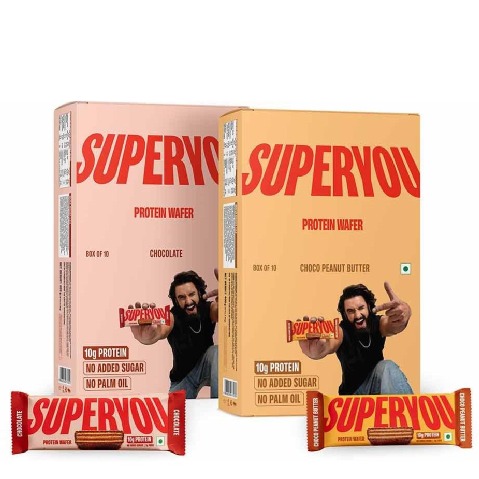 1 - Superyou Protein Wafer Bars Combo,  10 bar(s)  Chocolate & Choco Peanut Butter 