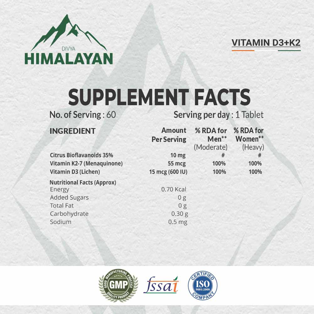 2 - Divya Himalayan Vitamin D3 K2 MK7,  60 tablet(s)  Unflavoured 