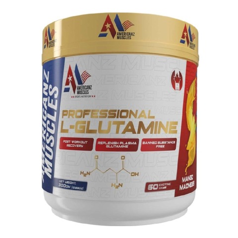 1 - Americanz Muscles Professional L-Glutamine,  0.66 lb  Mango Madness 