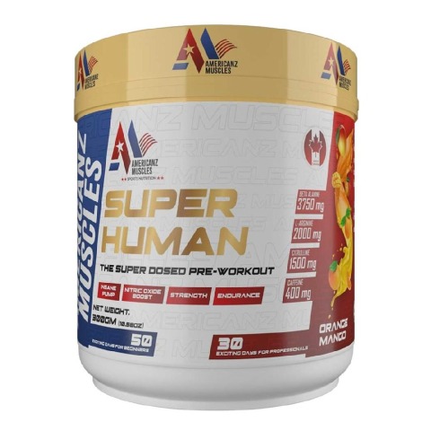 1 - Americanz Muscles Super Human,  0.66 lb  Orange Mango 