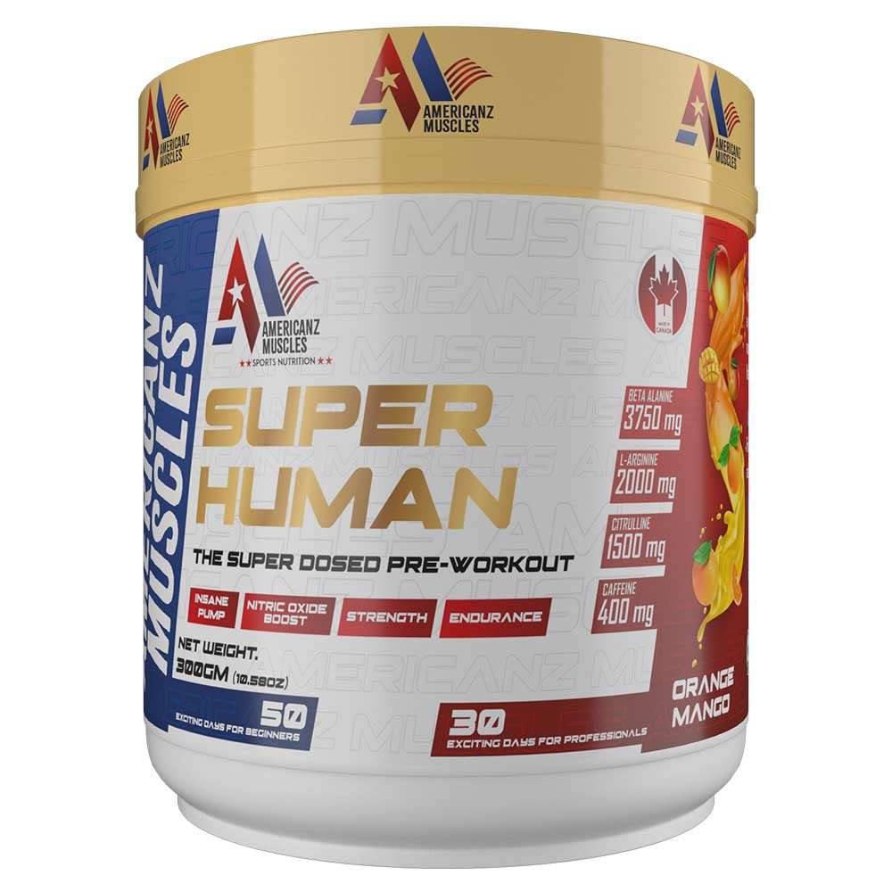 1 - Americanz Muscles Super Human,  0.66 lb  Orange Mango 