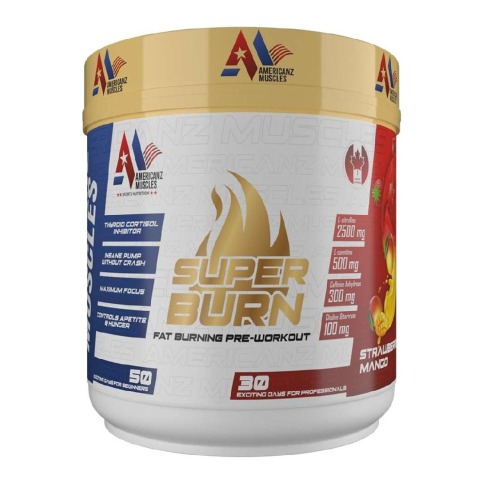 1 - Americanz Muscles Super Burn,  0.66 lb  Strawberry Mango 