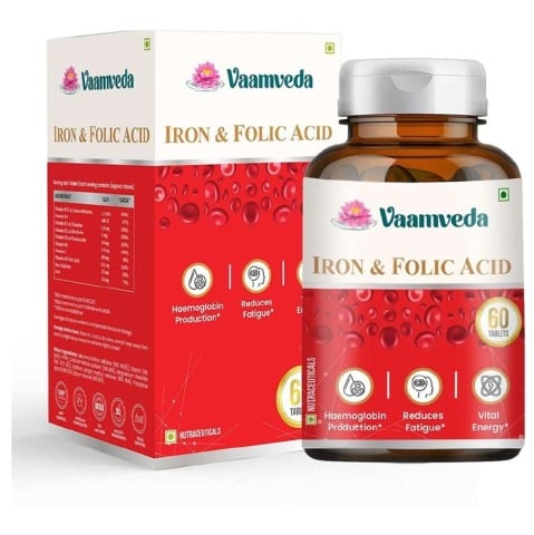1 - Vaamveda Iron & Folic Acid,  Unflavoured  60 tablet(s) 
