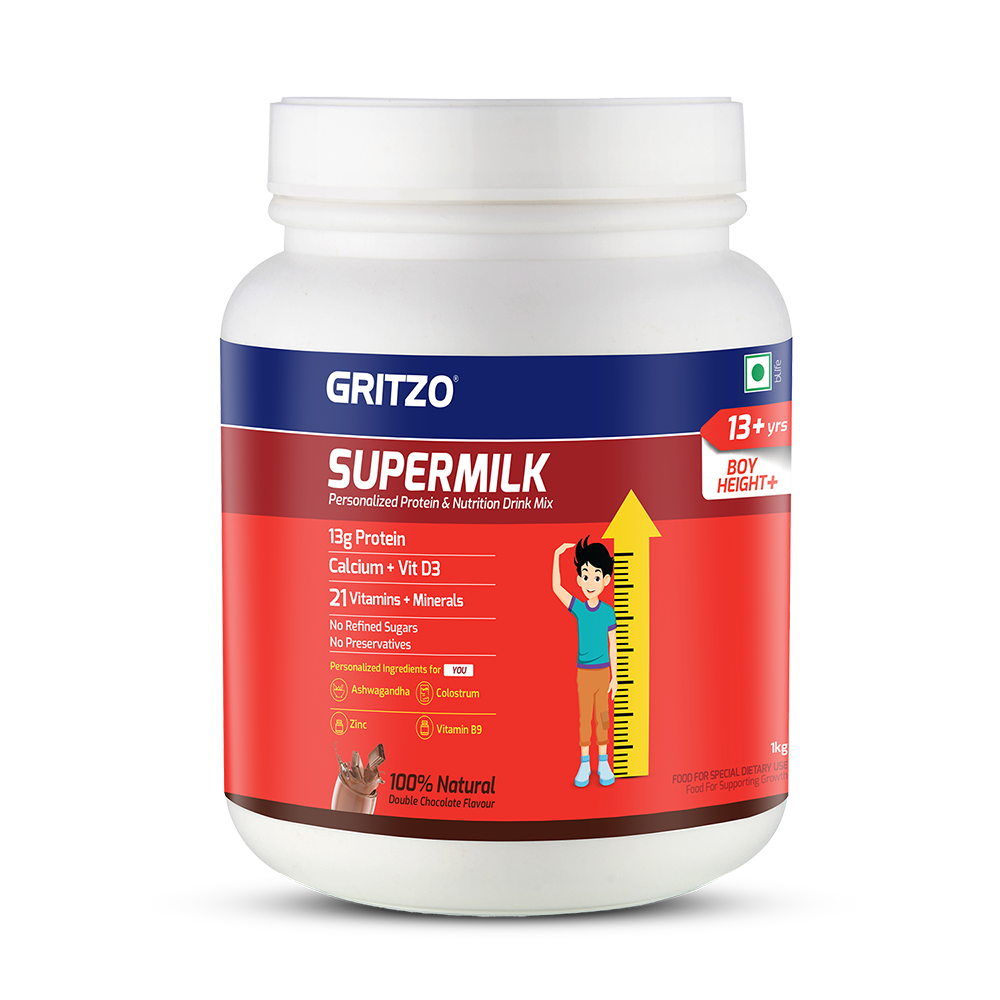 Supermilk Height+ for Boy 13+ years,  1 kg  Double Chocolate  13+ Yrs  Boy  Height+ 
