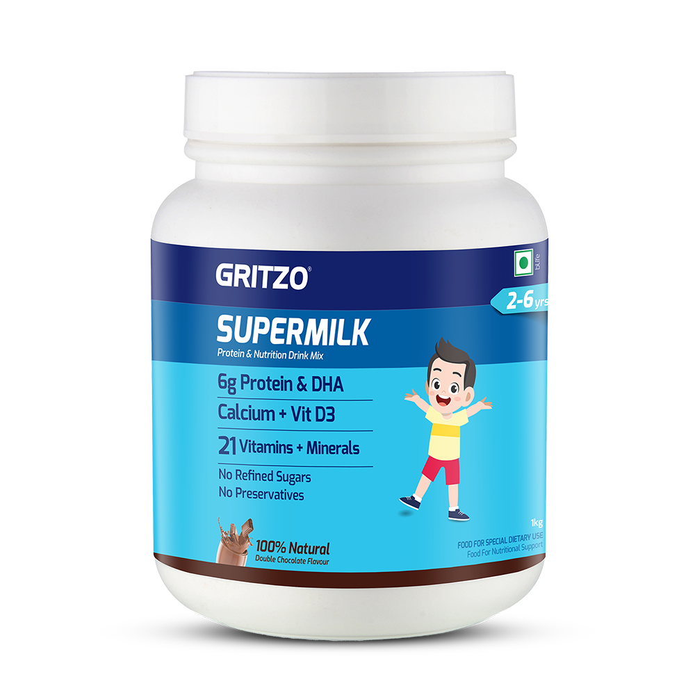 Supermilk Overall Growth for Boy/Girl 2 to 6 years,  1 kg  Double Chocolate  2-6 Yrs  Boy/Girl  Overall Growth 