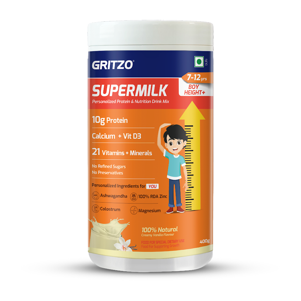 Supermilk Height+ for Boy 7 to 12 years, 400 g Creamy Vanilla 7-12 Yrs Boy Height+