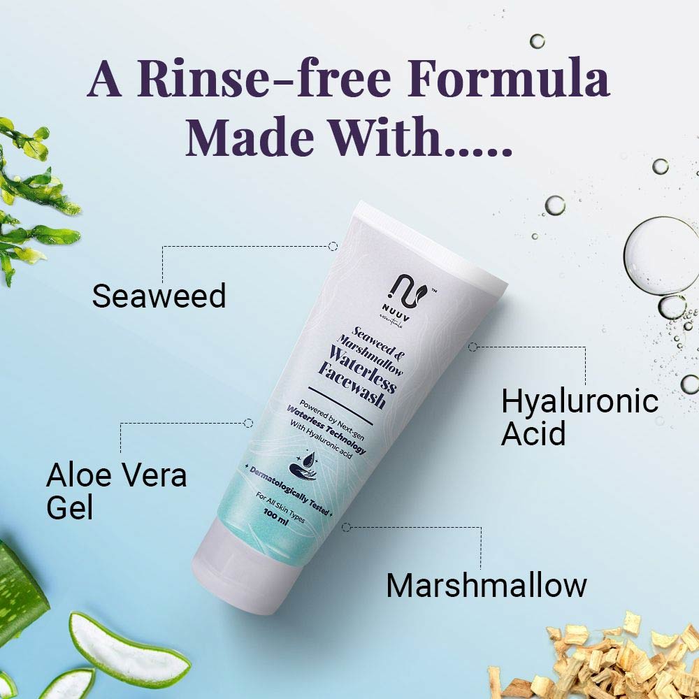 5 - Nuuv Essentials Seaweed & Marshmallow Waterless Face Wash,  100 ml  for All Skin Types 