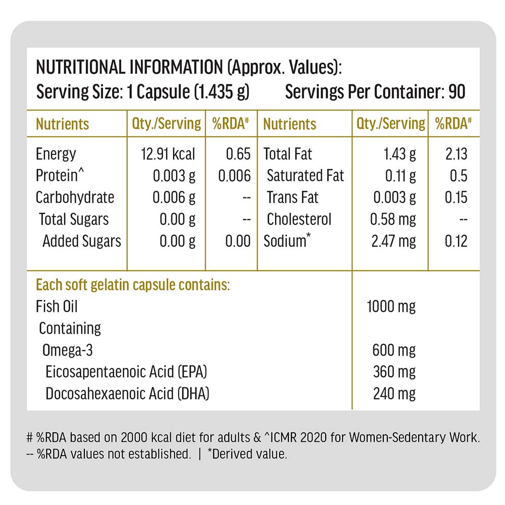 8 - HealthKart Advanced Omega-3 with 360mg EPA & 240mg DHA,  90 capsules