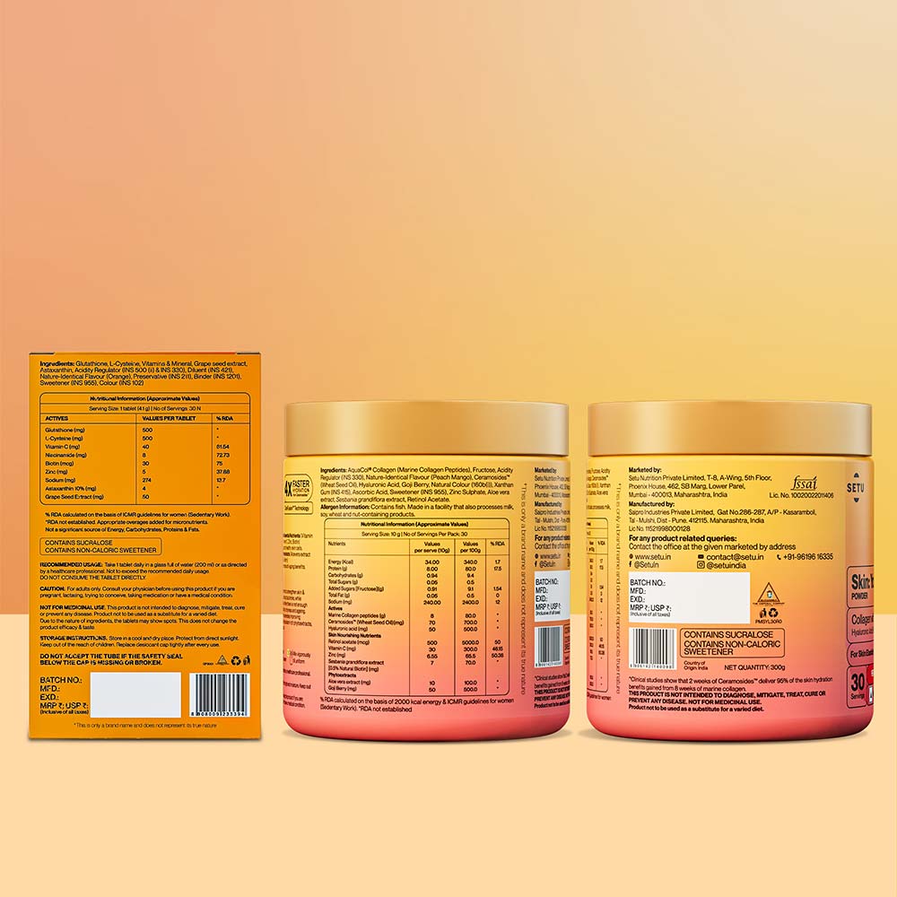 9 - Setu Skin: Renew Fizz & Skin: Youthful Combo,  Orange & Peach Mango  2 Piece(s)/Pack 