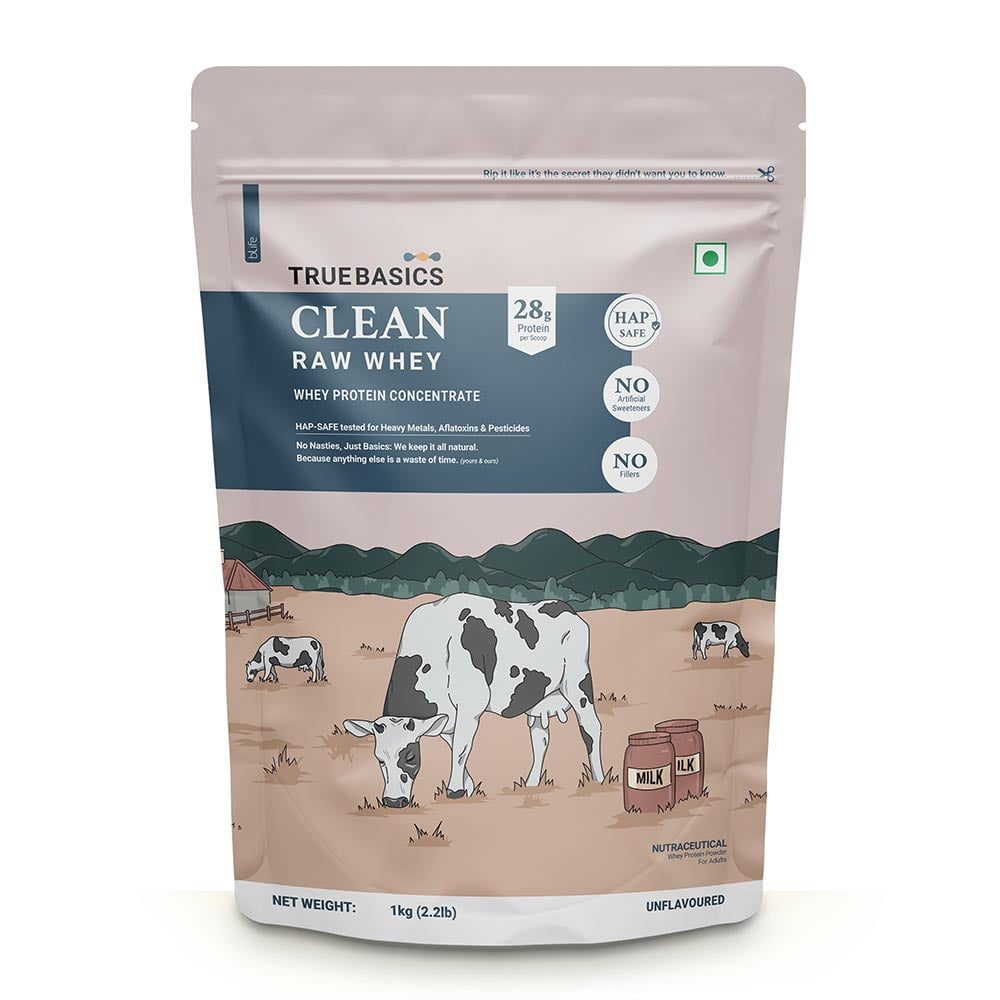 2 - TrueBasics Clean Raw Whey Concentrate,  2.2 lb  Unflavoured 
